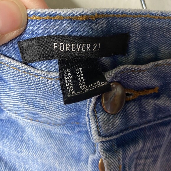 Forever 21 Distressed Hi Rise buttonfly Jean Shorts Size 27 cuffed - Picture 7 of 11